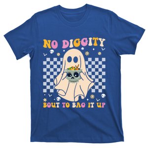 Funny Ghost Halloween Design No Diggity Bout To Bag It Up Cute Gift T-Shirt