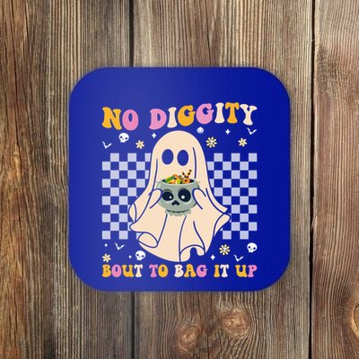 Funny Ghost Halloween Design No Diggity Bout To Bag It Up Cute Gift Coaster