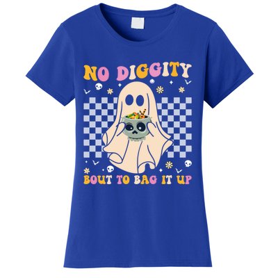 Funny Ghost Halloween Design No Diggity Bout To Bag It Up Cute Gift Women's T-Shirt