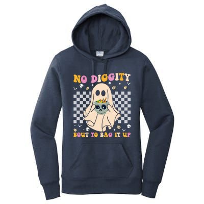 Funny Ghost Halloween Design No Diggity Bout To Bag It Up Cute Gift Women's Pullover Hoodie