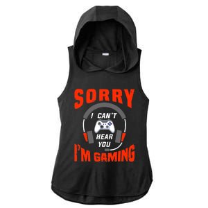 Funny Gamer Headset I Can't Hear You I'm Gaming Ladies PosiCharge Tri-Blend Wicking Draft Hoodie Tank