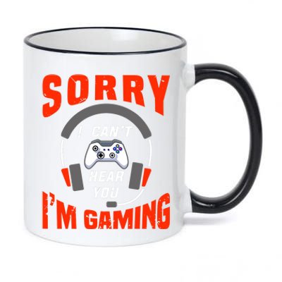 Funny Gamer Headset I Can't Hear You I'm Gaming 11oz Black Color Changing Mug