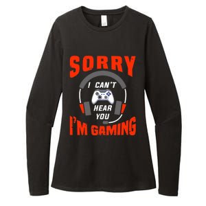 Funny Gamer Headset I Can't Hear You I'm Gaming Womens CVC Long Sleeve Shirt