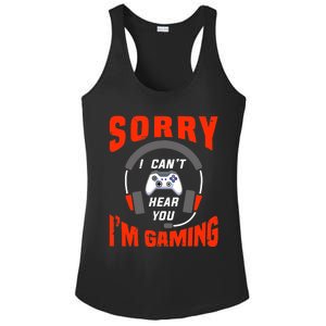 Funny Gamer Headset I Can't Hear You I'm Gaming Ladies PosiCharge Competitor Racerback Tank