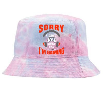 Funny Gamer Headset I Can't Hear You I'm Gaming Tie-Dyed Bucket Hat