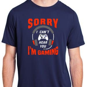 Funny Gamer Headset I Can't Hear You I'm Gaming Adult ChromaSoft Performance T-Shirt