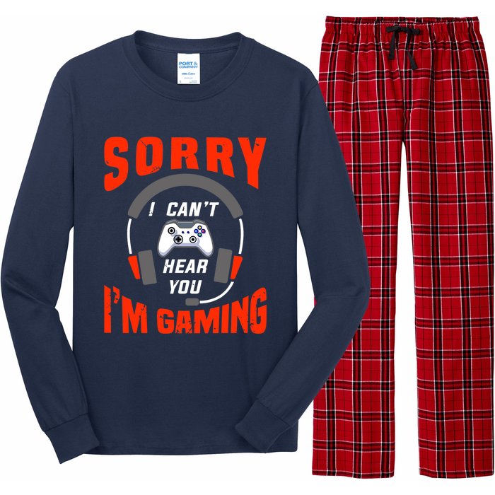 Funny Gamer Headset I Can't Hear You I'm Gaming Long Sleeve Pajama Set