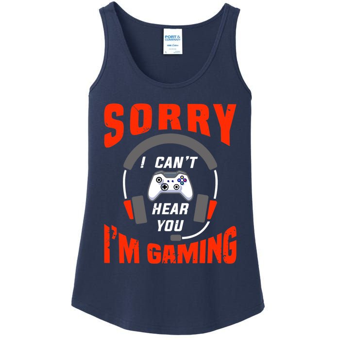 Funny Gamer Headset I Can't Hear You I'm Gaming Ladies Essential Tank