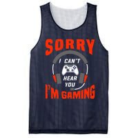 Funny Gamer Headset I Can't Hear You I'm Gaming Mesh Reversible Basketball Jersey Tank