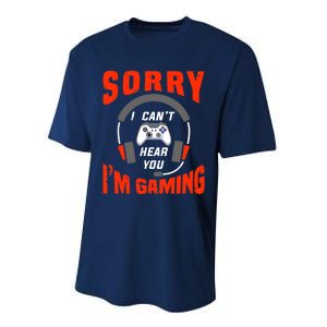 Funny Gamer Headset I Can't Hear You I'm Gaming Performance Sprint T-Shirt