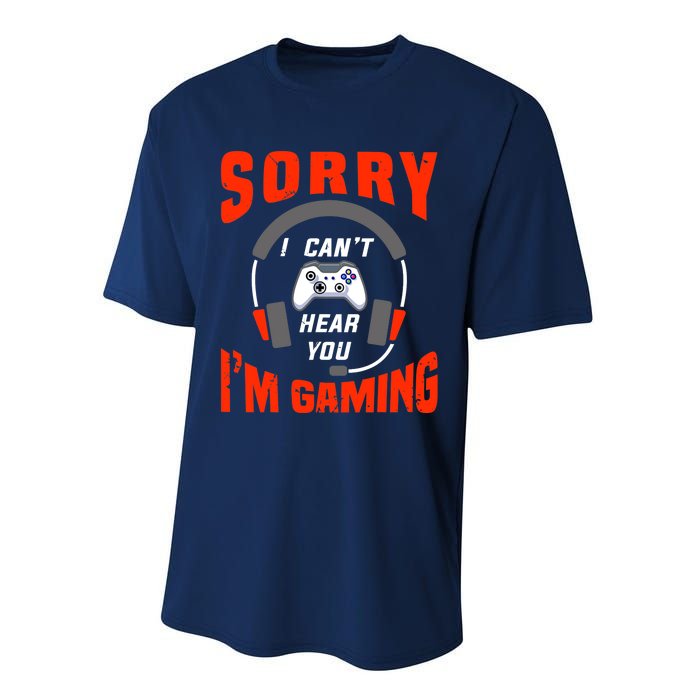 Funny Gamer Headset I Can't Hear You I'm Gaming Performance Sprint T-Shirt