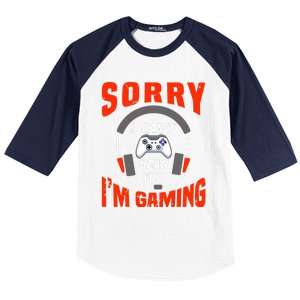 Funny Gamer Headset I Can't Hear You I'm Gaming Baseball Sleeve Shirt