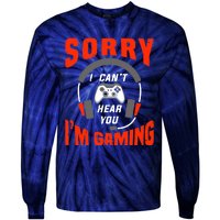 Funny Gamer Headset I Can't Hear You I'm Gaming Tie-Dye Long Sleeve Shirt