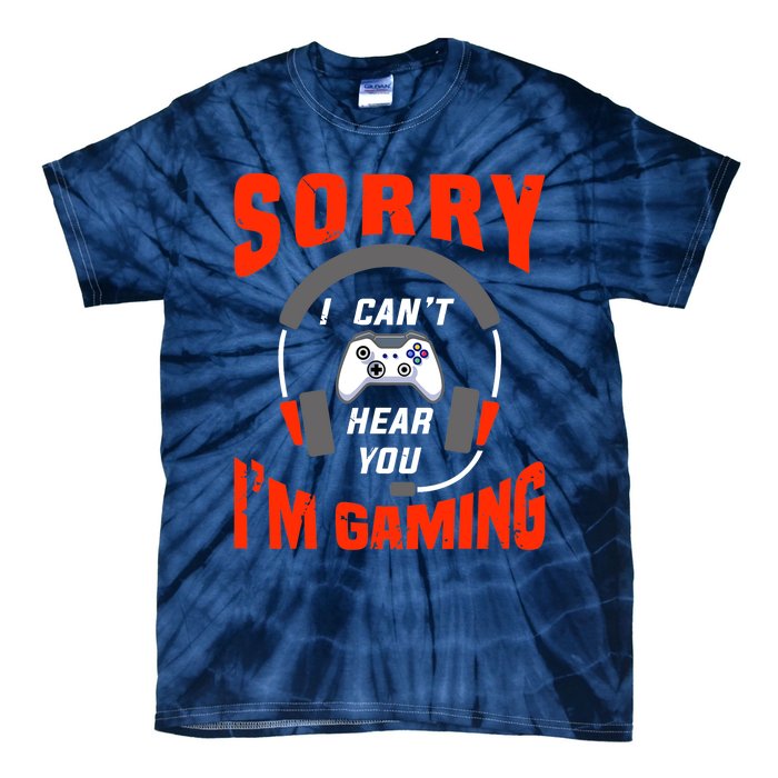 Funny Gamer Headset I Can't Hear You I'm Gaming Tie-Dye T-Shirt