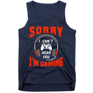 Funny Gamer Headset I Can't Hear You I'm Gaming Tank Top