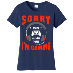 Funny Gamer Headset I Can't Hear You I'm Gaming Women's T-Shirt