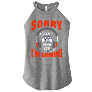 Funny Gamer Headset I Can't Hear You I'm Gaming Women's Perfect Tri Rocker Tank