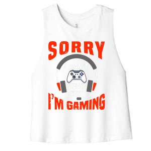 Funny Gamer Headset I Can't Hear You I'm Gaming Women's Racerback Cropped Tank