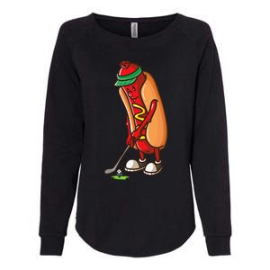 Funny Golfing Hot Dog Golf Gifts For Golfer Womens California Wash Sweatshirt