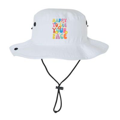 Funny Groovy Happy To See Your Face Teachers Students First Day Of School Legacy Cool Fit Booney Bucket Hat