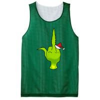 Funny Green Hand Middle Finger Xmas Santa Mesh Reversible Basketball Jersey Tank