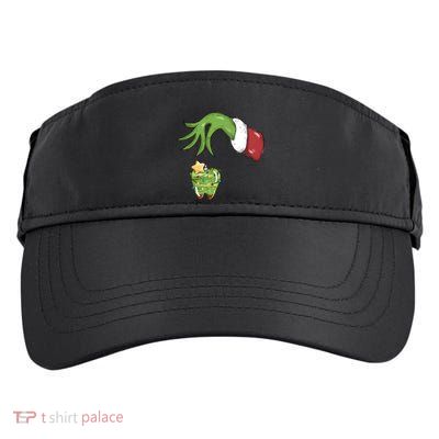 Funny Grinchmas Hand Christmas Lights Tooth Dental Dentist Adult Drive Performance Visor