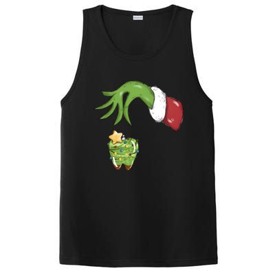 Funny Grinchmas Hand Christmas Lights Tooth Dental Dentist PosiCharge Competitor Tank