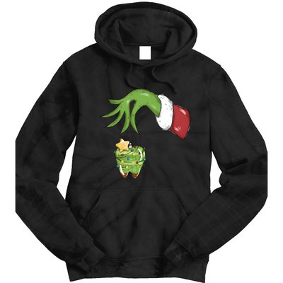 Funny Grinchmas Hand Christmas Lights Tooth Dental Dentist Tie Dye Hoodie