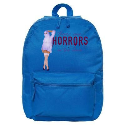 Funny Ghost Halloween Theres Some Horrors In House Vibe Gift 16 in Basic Backpack