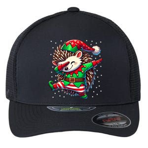 Funny Gift Hedgehog Lover Christmas Hedgehog Elf Flexfit Unipanel Trucker Cap