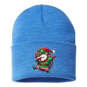 Funny Gift Hedgehog Lover Christmas Hedgehog Elf Sustainable Knit Beanie