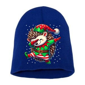 Funny Gift Hedgehog Lover Christmas Hedgehog Elf Short Acrylic Beanie