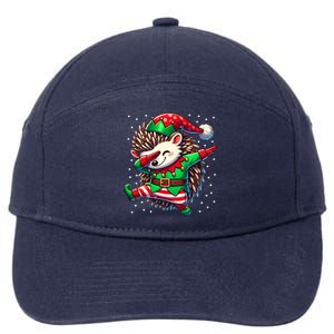 Funny Gift Hedgehog Lover Christmas Hedgehog Elf 7-Panel Snapback Hat