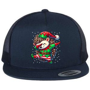 Funny Gift Hedgehog Lover Christmas Hedgehog Elf Flat Bill Trucker Hat