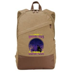 Funny Ghost Hunting Romantic Walk Paranormal Halloween Cotton Canvas Backpack