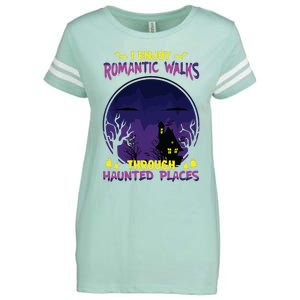 Funny Ghost Hunting Romantic Walk Paranormal Halloween Enza Ladies Jersey Football T-Shirt