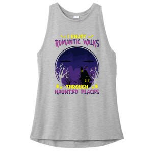 Funny Ghost Hunting Romantic Walk Paranormal Halloween Ladies PosiCharge Tri-Blend Wicking Tank