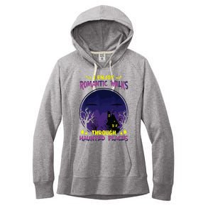 Funny Ghost Hunting Romantic Walk Paranormal Halloween Women's Fleece Hoodie