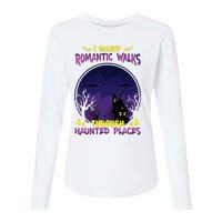 Funny Ghost Hunting Romantic Walk Paranormal Halloween Womens Cotton Relaxed Long Sleeve T-Shirt