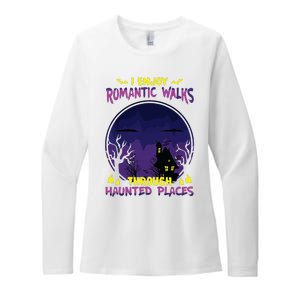 Funny Ghost Hunting Romantic Walk Paranormal Halloween Womens CVC Long Sleeve Shirt