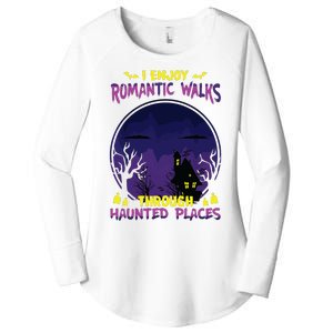 Funny Ghost Hunting Romantic Walk Paranormal Halloween Women's Perfect Tri Tunic Long Sleeve Shirt