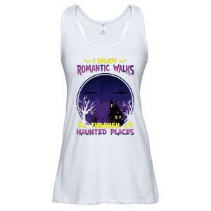 Funny Ghost Hunting Romantic Walk Paranormal Halloween Ladies Essential Flowy Tank