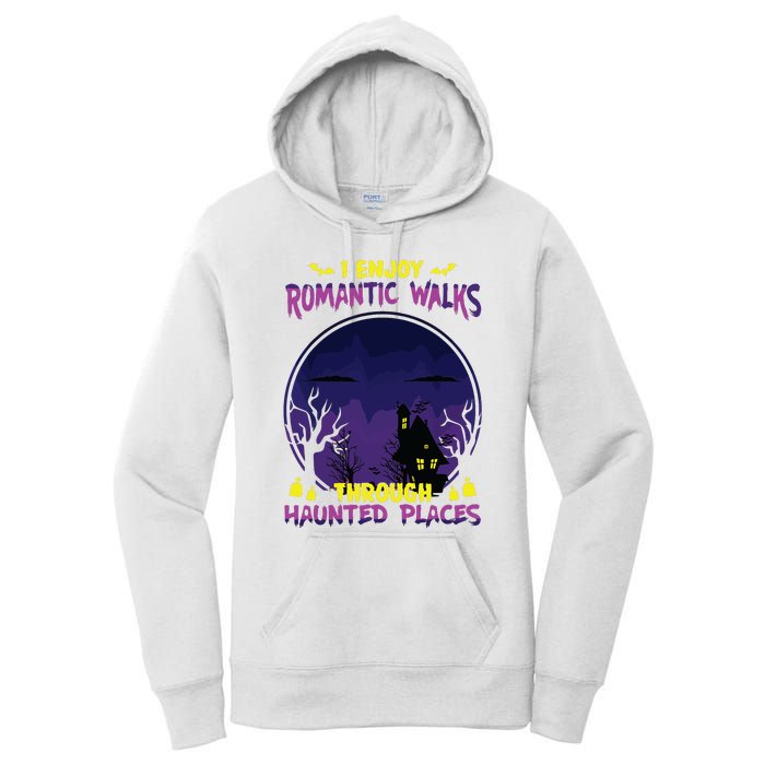 Funny Ghost Hunting Romantic Walk Paranormal Halloween Women's Pullover Hoodie