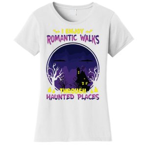 Funny Ghost Hunting Romantic Walk Paranormal Halloween Women's T-Shirt