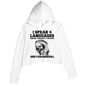 Funny Ghost Hunting Sarcastic Paranormal Ghost Hunter Crop Fleece Hoodie