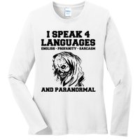 Funny Ghost Hunting Sarcastic Paranormal Ghost Hunter Ladies Long Sleeve Shirt