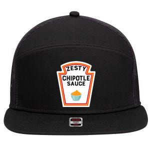 Funny Group Halloween Costume Chipotle Sauce Group Condiment 7 Panel Mesh Trucker Snapback Hat