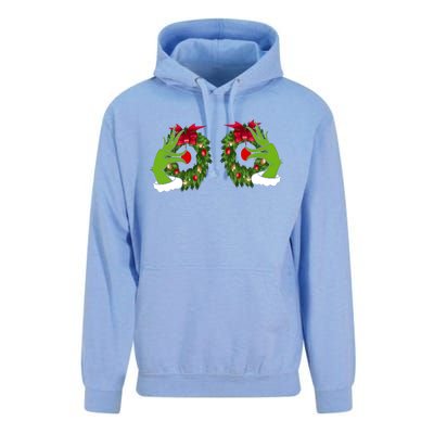 Funny Grinch Hands Is On The Breast Christmas Unisex Surf Hoodie