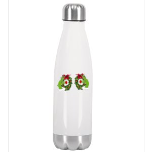 Funny Grinch Hands Is On The Breast Christmas Stainless Steel Insulated Water Bottle