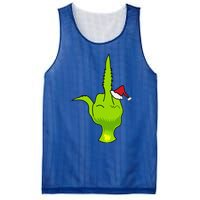 Funny Green Hand Middle Finger Xmas Santa Mesh Reversible Basketball Jersey Tank